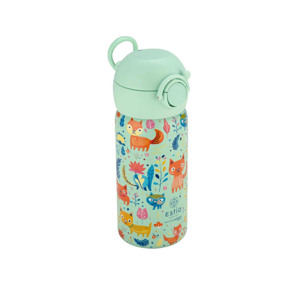 ΘΕΡΜΟΣ ΠΑΙΔΙΚΟ WONDER BOTTLE SAVE THE AEGEAN 350ml FELINE FOLIAGE - Image 3