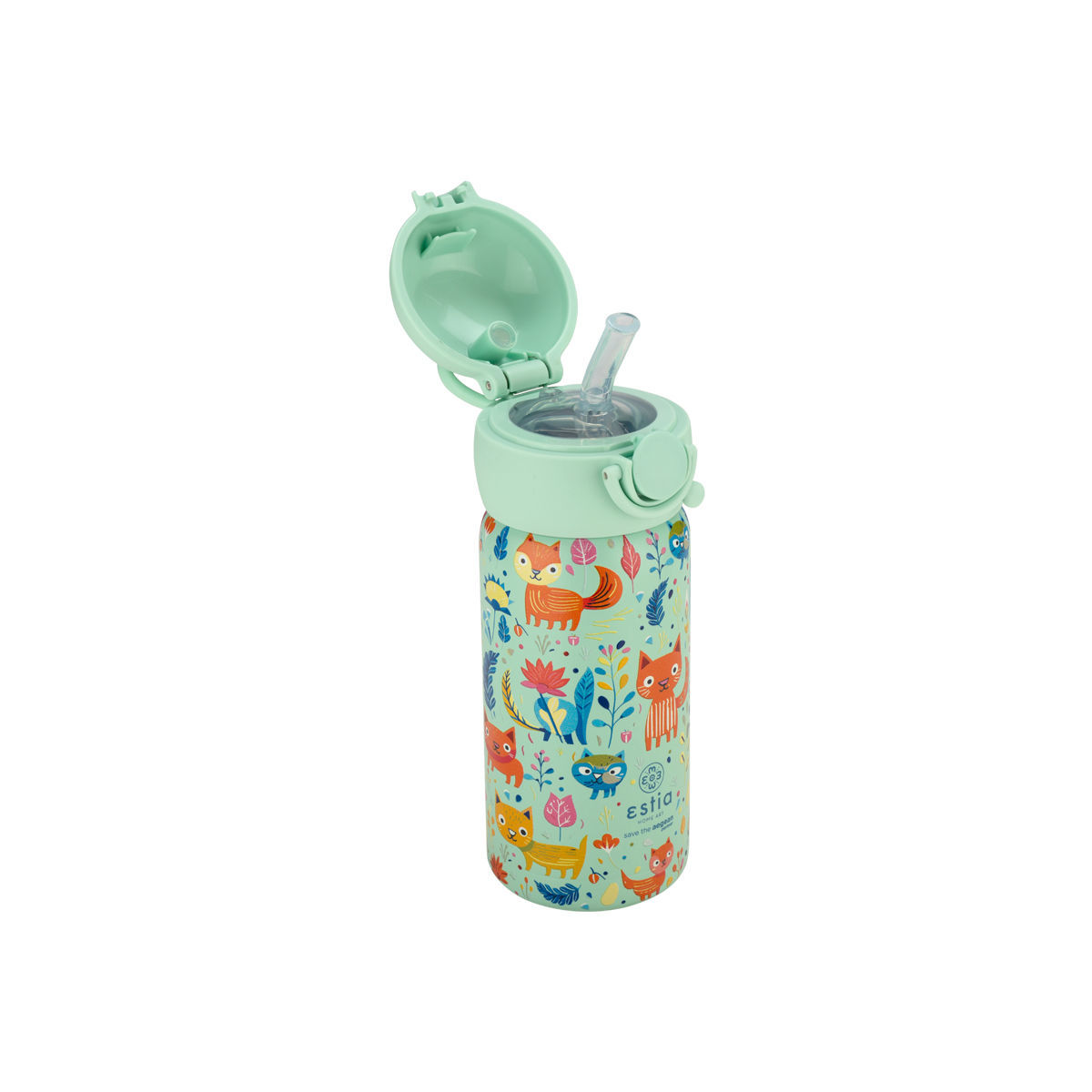 ΘΕΡΜΟΣ ΠΑΙΔΙΚΟ WONDER BOTTLE SAVE THE AEGEAN 350ml FELINE FOLIAGE - Image 2