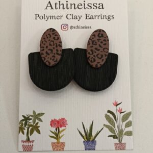 Athineissa Handmade Earings Leopard Print